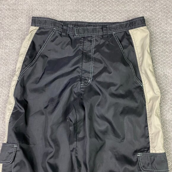 Vintage 90s Y2K Nike Cargo Track Pants Men's Large Black Nylon Baggy Wide Leg - Picture 6 of 16